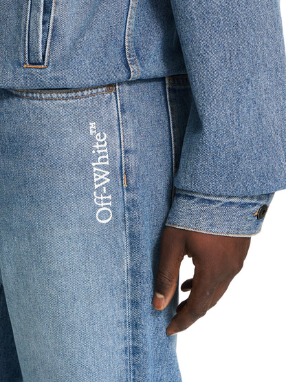 Off-White Half Arrow Slim Relaxed Jeans Grey Blue