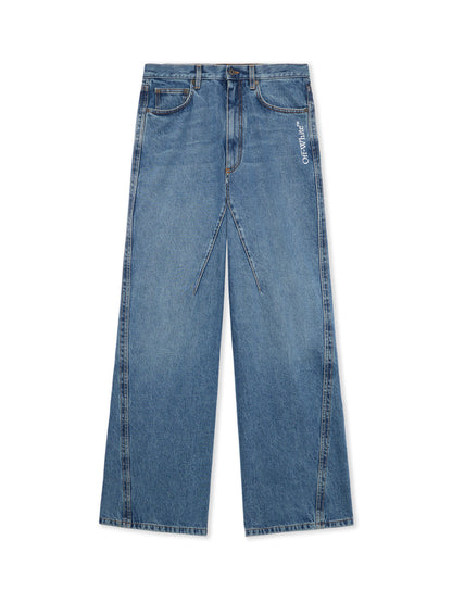 Off-White Half Arrow Twist Slouchy Jeans Blue