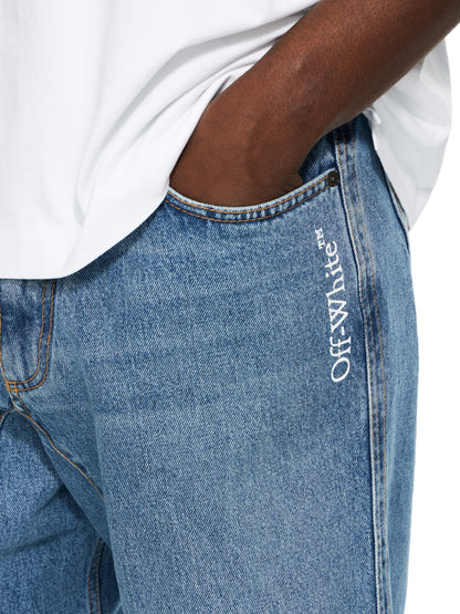 Off-White Half Arrow Twist Slouchy Jeans Blue