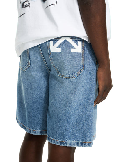Off-White Half Arrow Denim Shorts Blue