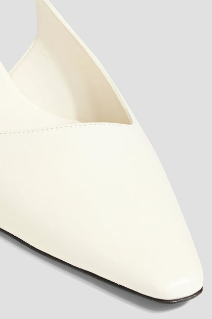 Loulou Studio Abside Leather Slingback Pumps Cream Women's