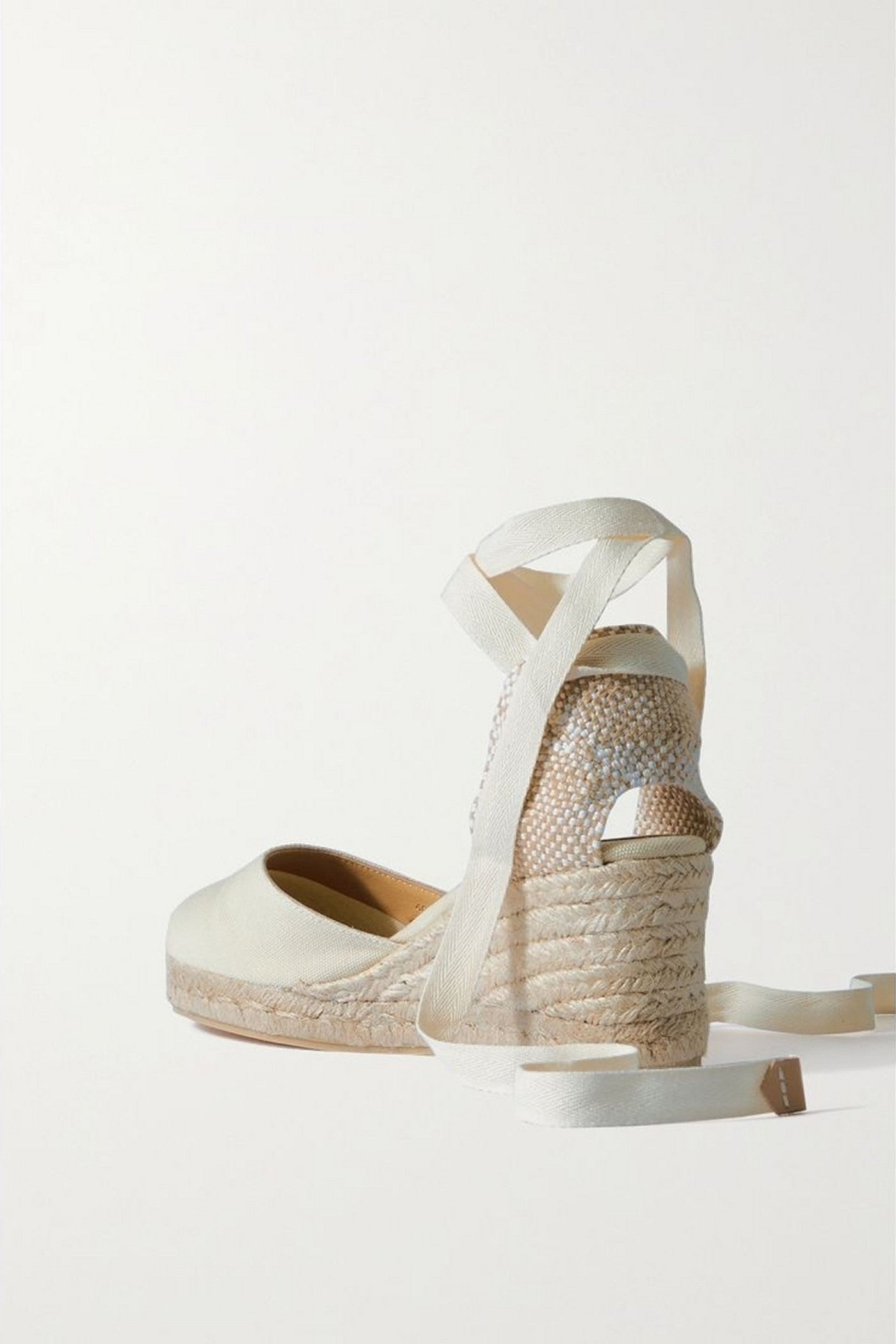 Castaer Carina 60 Canvas Wedge Espadrilles Ivory Women's