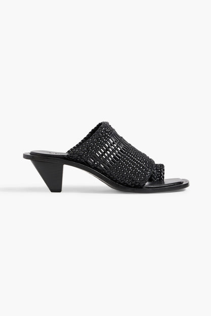 A.Emery Penni Woven Leather Sandals Black Women's