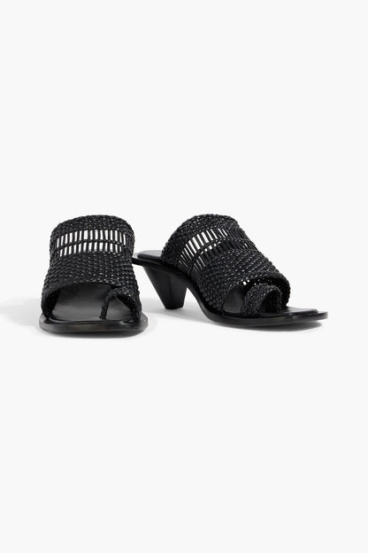 A.Emery Penni Woven Leather Sandals Black Women's