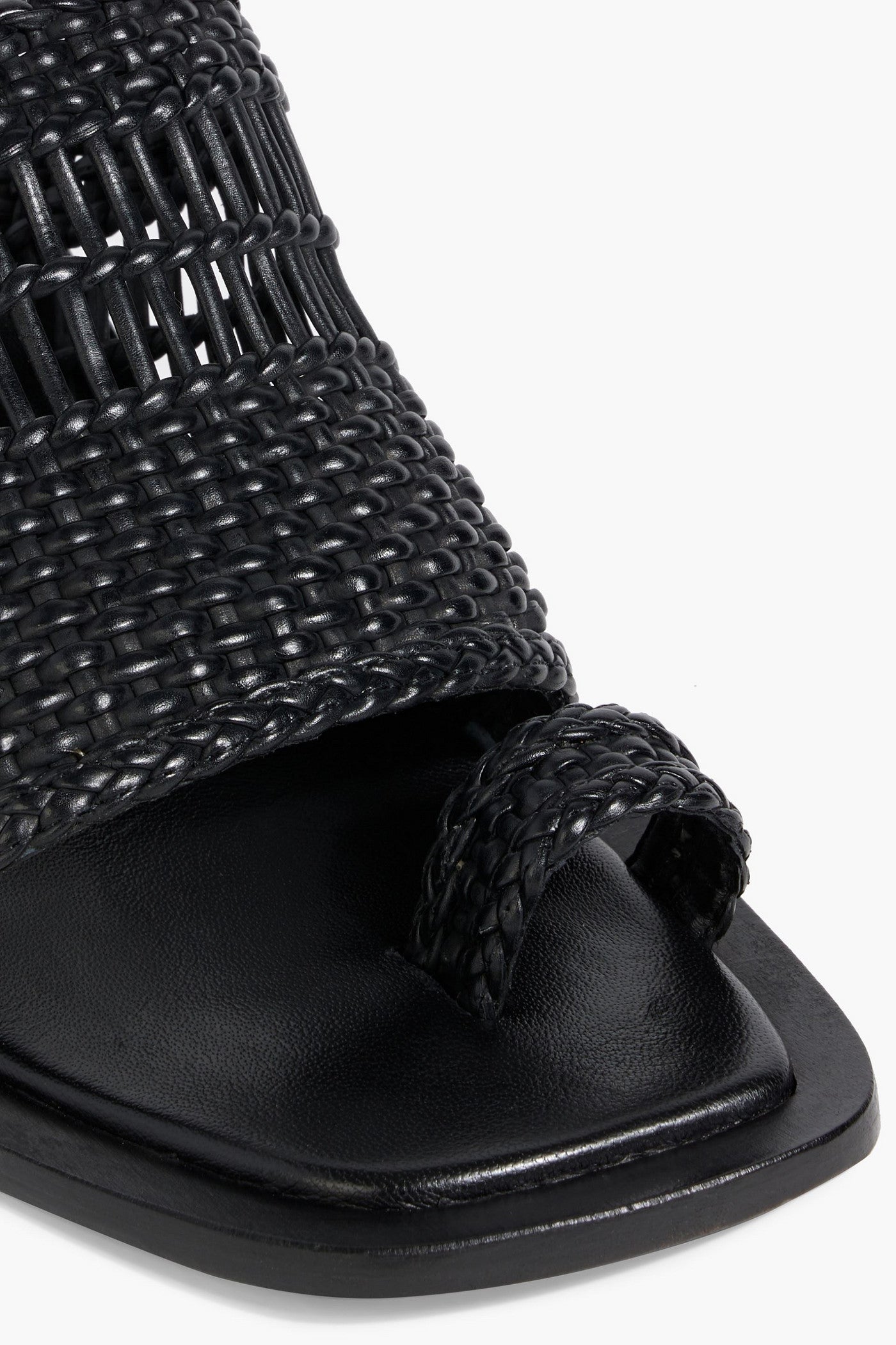A.Emery Penni Woven Leather Sandals Black Women's