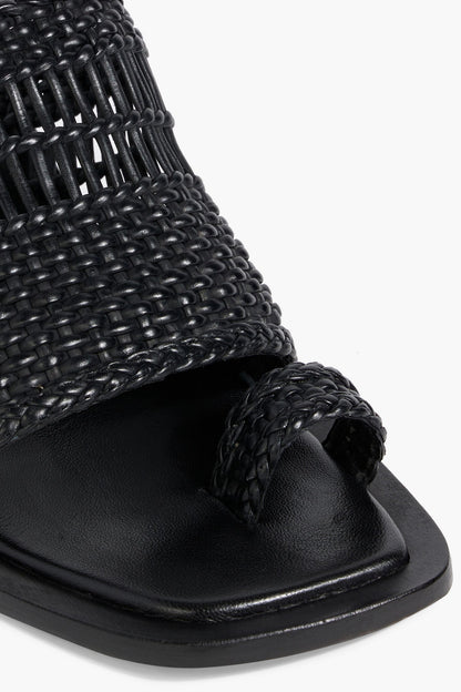 A.Emery Penni Woven Leather Sandals Black Women's
