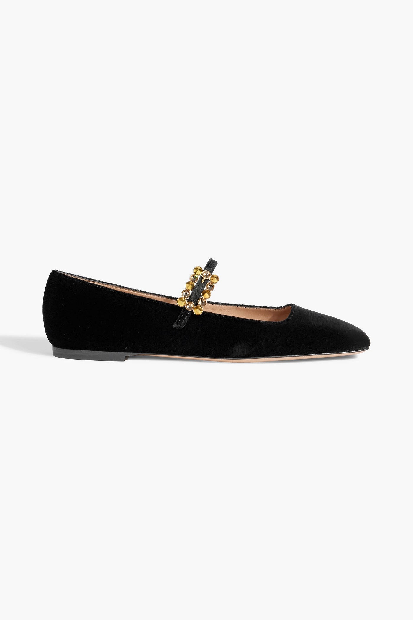 Gianvito Rossi Wondy Velvet Ballet Flats Black Women's