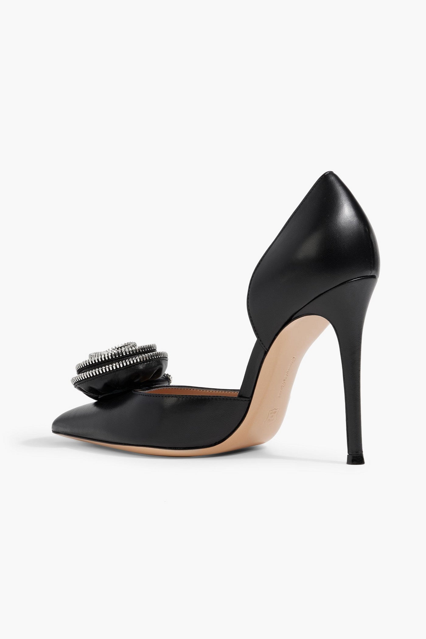 Gianvito Rossi Karina Appliqud Leather Pumps Black Women's