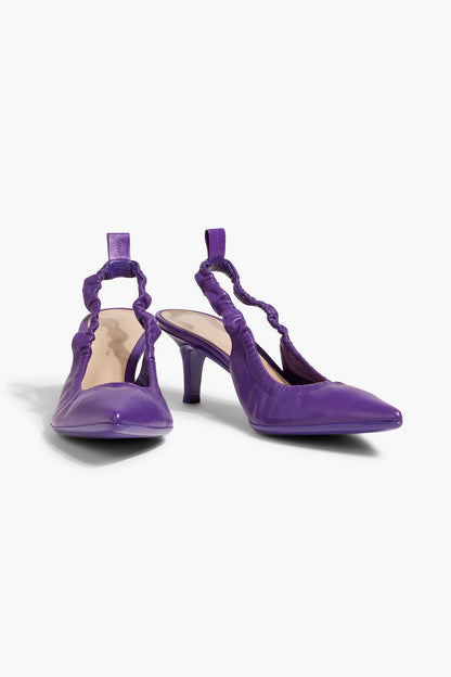 Gianvito Rossi Alina Leather Slingback Pumps Purple Women's