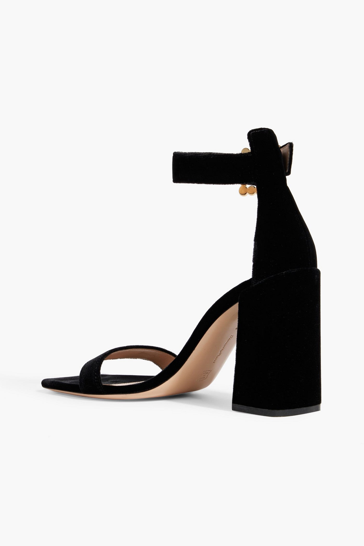 Gianvito Rossi Wondy Velvet Sandals Black Women's