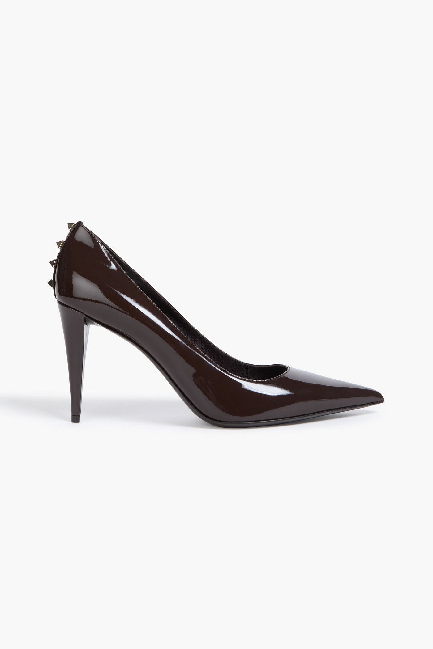 Valentino Garavani Rockstud Patent-Leather Pumps Dark Brown Women's