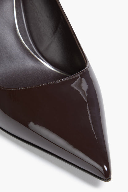 Valentino Garavani Rockstud Patent-Leather Pumps Dark Brown Women's