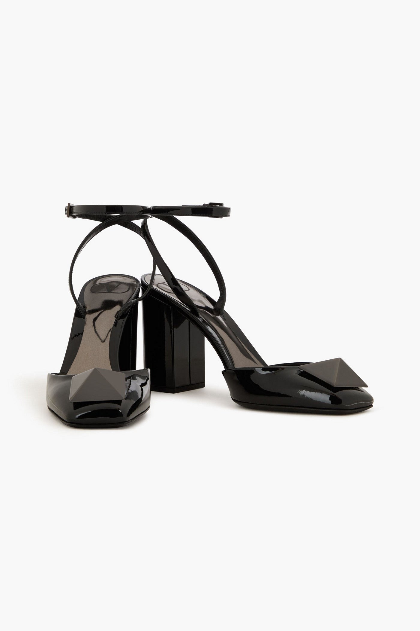 Valentino Garavani One Stud Patent-Leather Pumps Black Women's