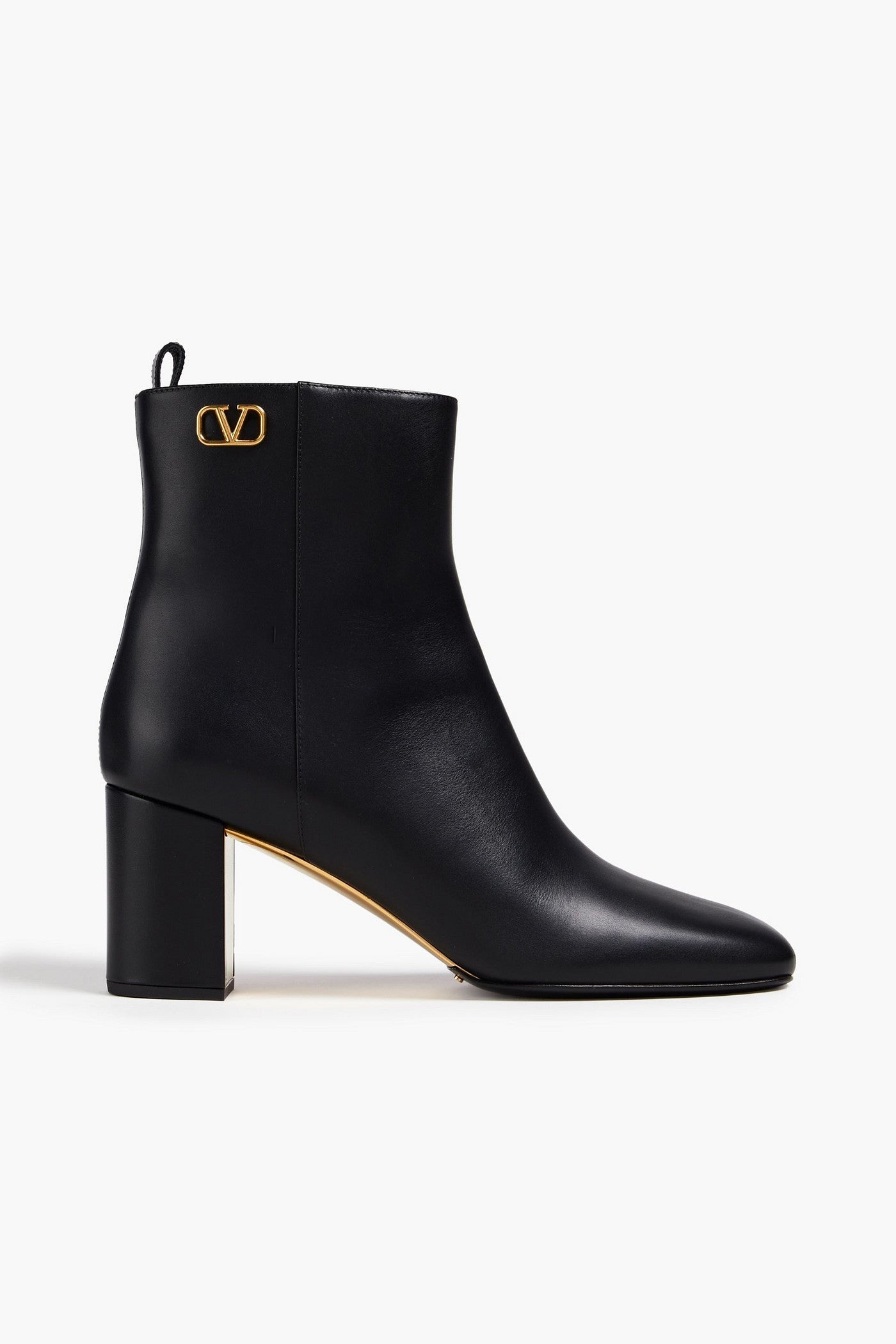 Valentino Garavani Golden Walk Leather Ankle Boots Black Women's