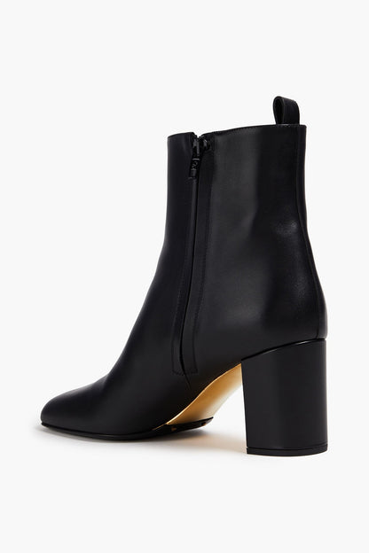 Valentino Garavani Golden Walk Leather Ankle Boots Black Women's