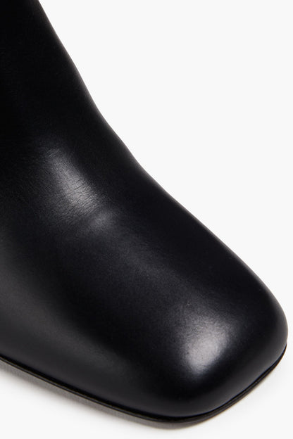 Valentino Garavani Golden Walk Leather Ankle Boots Black Women's