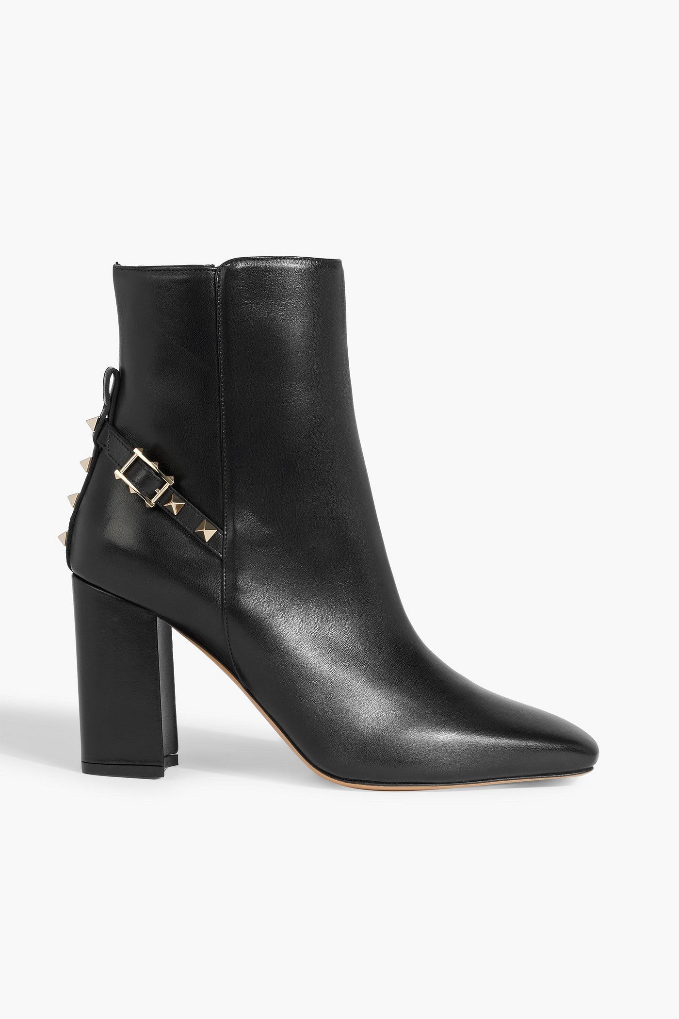 Valentino Garavani Rockstud Leather Ankle Boots Black Women's