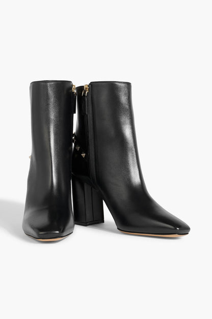 Valentino Garavani Rockstud Leather Ankle Boots Black Women's