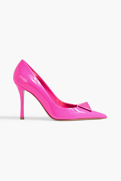 Valentino Garavani One Stud Patent-Leather Pumps Bright Pink Women's