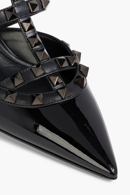 Valentino Garavani Rockstud Patent-Leather Pumps Black Women's