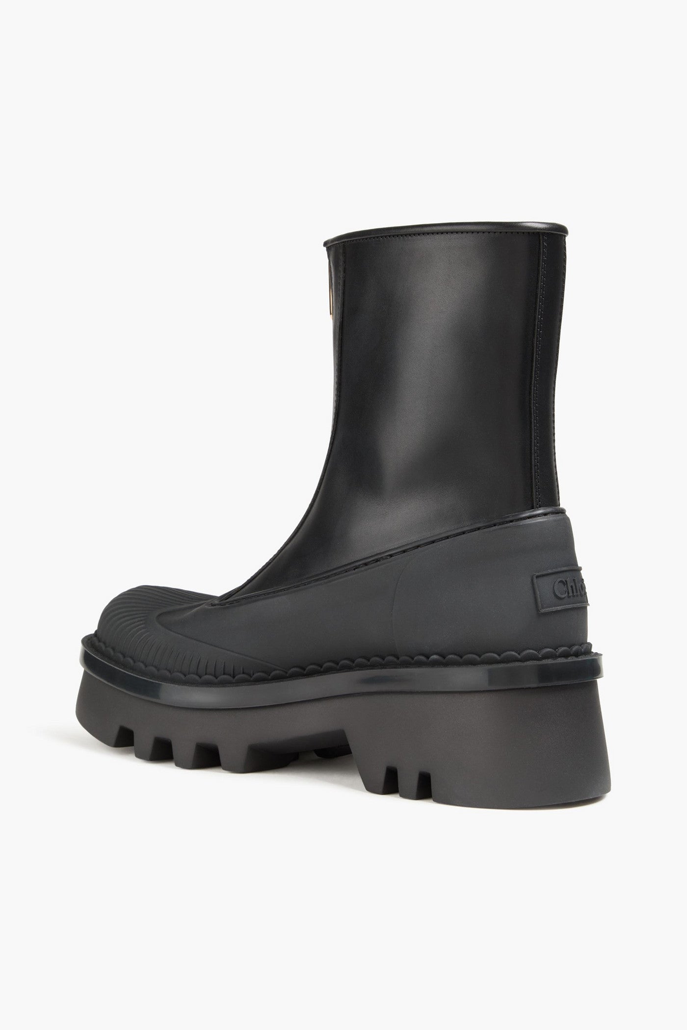 Chlo Raina Tpu-Trimmed Leather Ankle Boots Black Women's