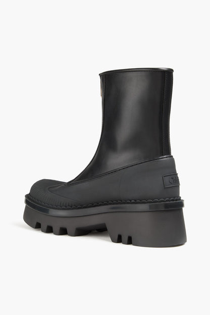 Chlo Raina Tpu-Trimmed Leather Ankle Boots Black Women's