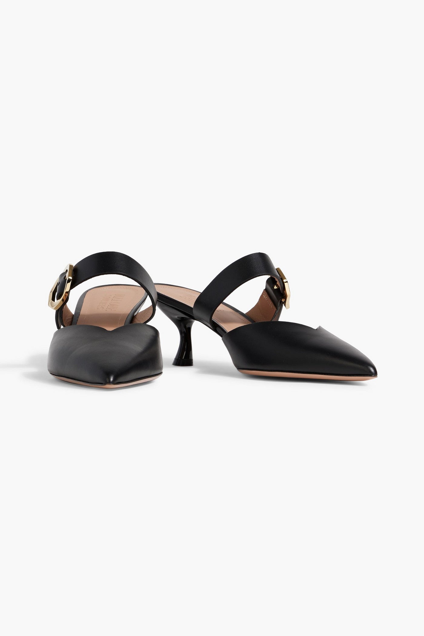 Malone Souliers Phoenix 45 Buckled Leather Mules Black Women's