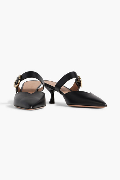 Malone Souliers Phoenix 45 Buckled Leather Mules Black Women's