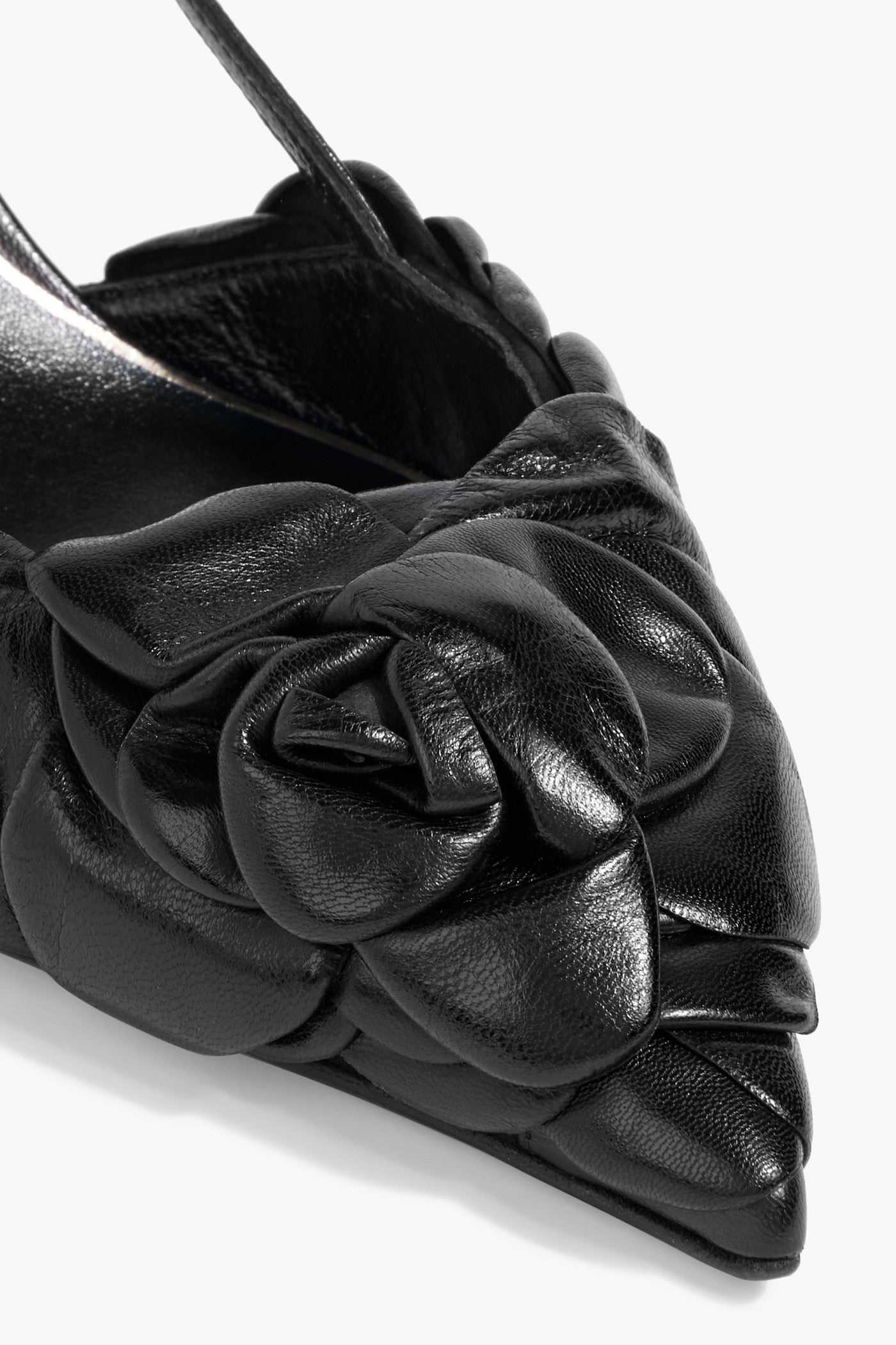 Valentino Garavani 03 Rose Edition Atelier Leather Slingback Pumps Black Women's