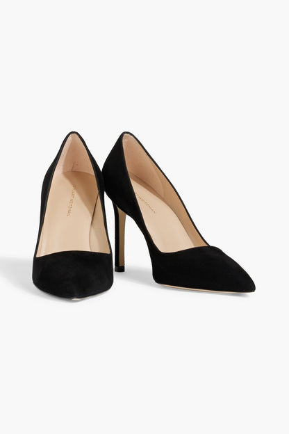 Stuart Weitzman Leigh 95 Suede Pumps Black Women's