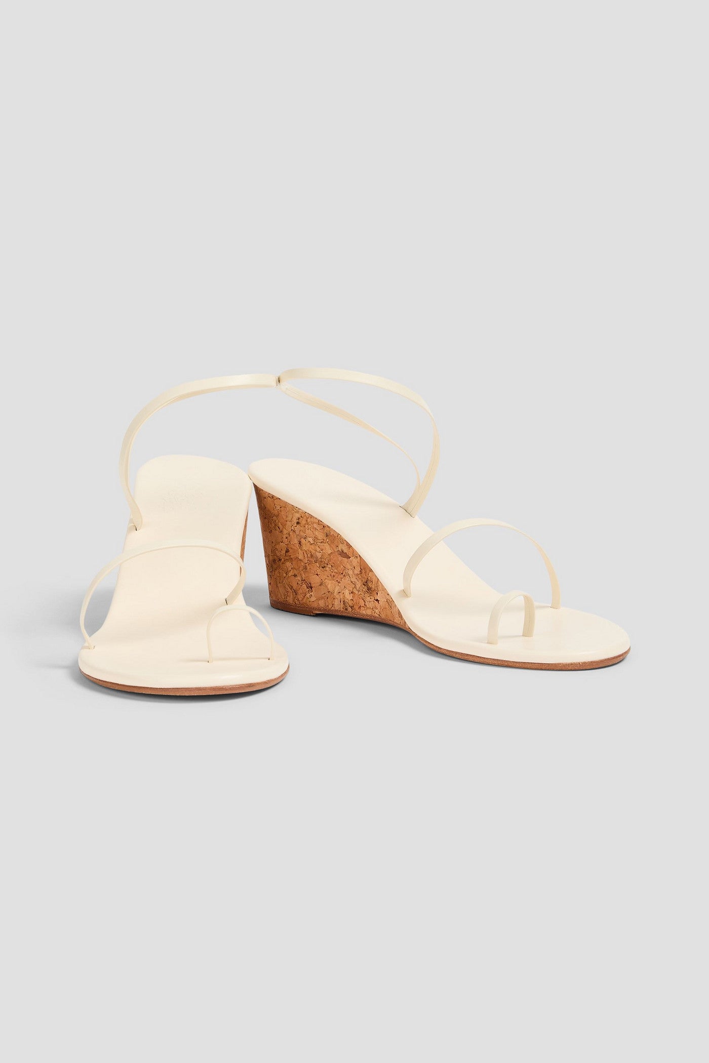 Ancient Greek Sandals Chora Leather Wedge Sandals Off-White Women's