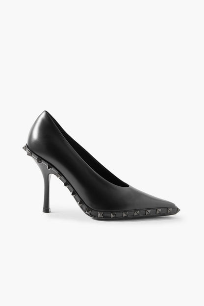 Valentino Garavani Rockstud 100 Leather Pumps Black Women's