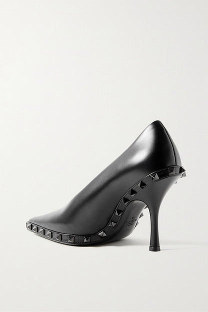 Valentino Garavani Rockstud 100 Leather Pumps Black Women's