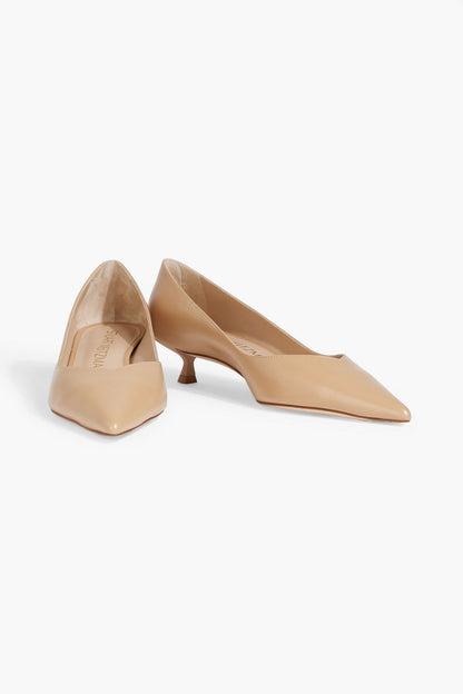Stuart Weitzman Eva 35 Leather Pumps Sand Women's