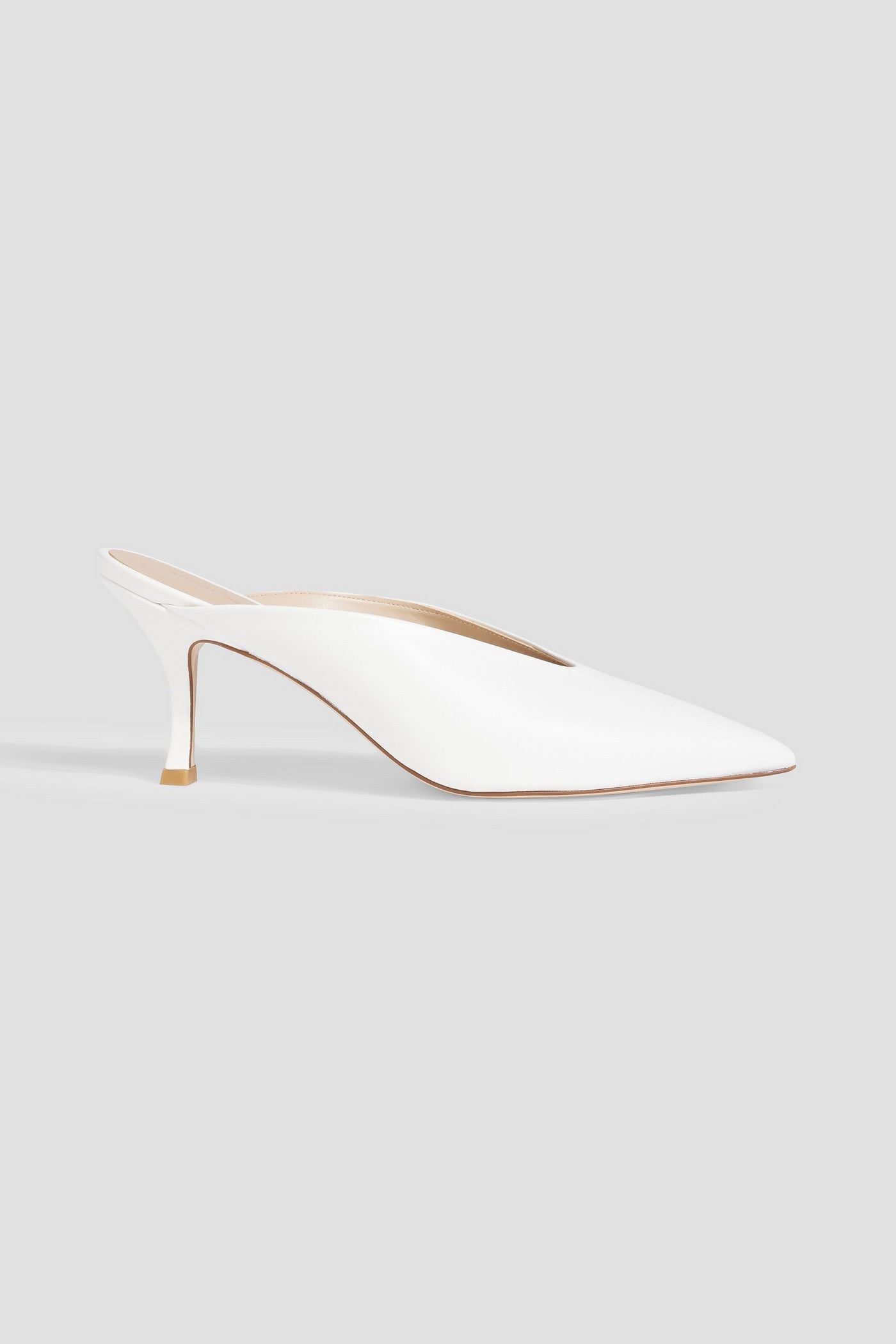 Stuart Weitzman Lulah Leather Mules White Women's