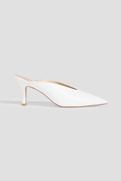 Stuart Weitzman Lulah Leather Mules White Women's