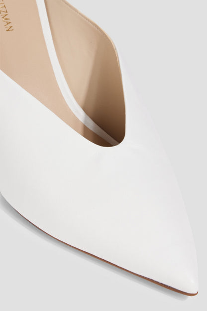Stuart Weitzman Lulah Leather Mules White Women's