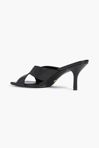 Stuart Weitzman Carmen 75 Leather Mules Black Women's