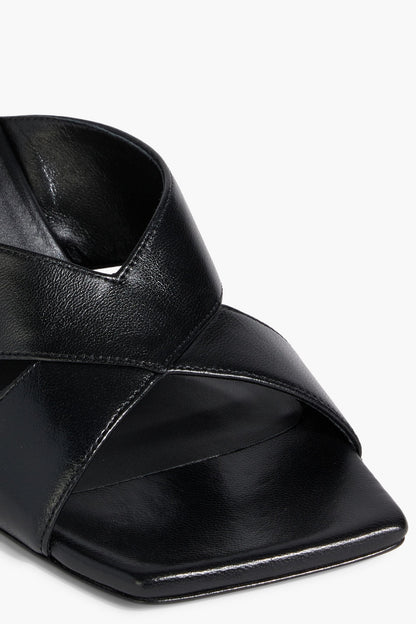 Stuart Weitzman Carmen 75 Leather Mules Black Women's