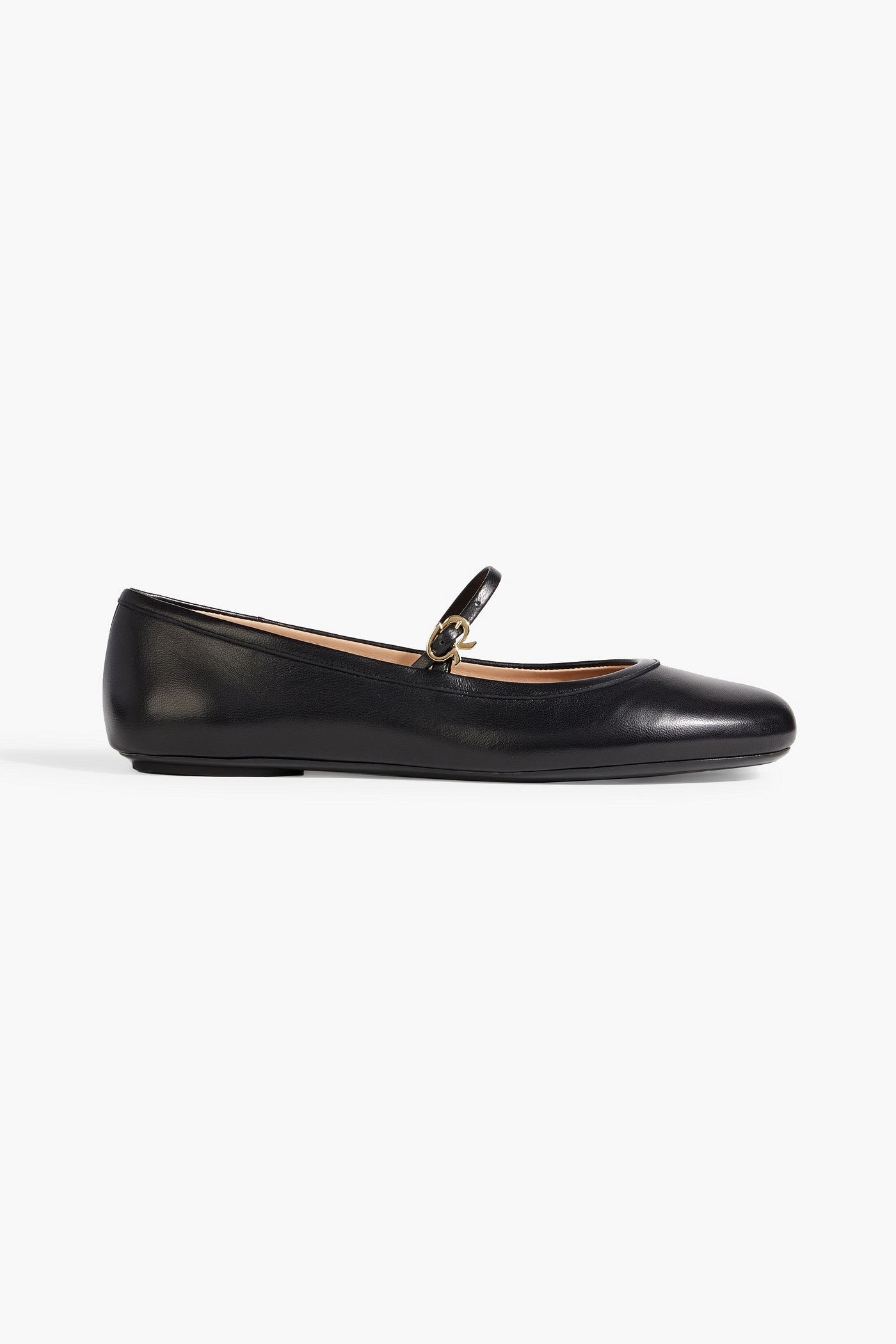 Gianvito Rossi Carla Leather Mary Jane Flats Black Women's