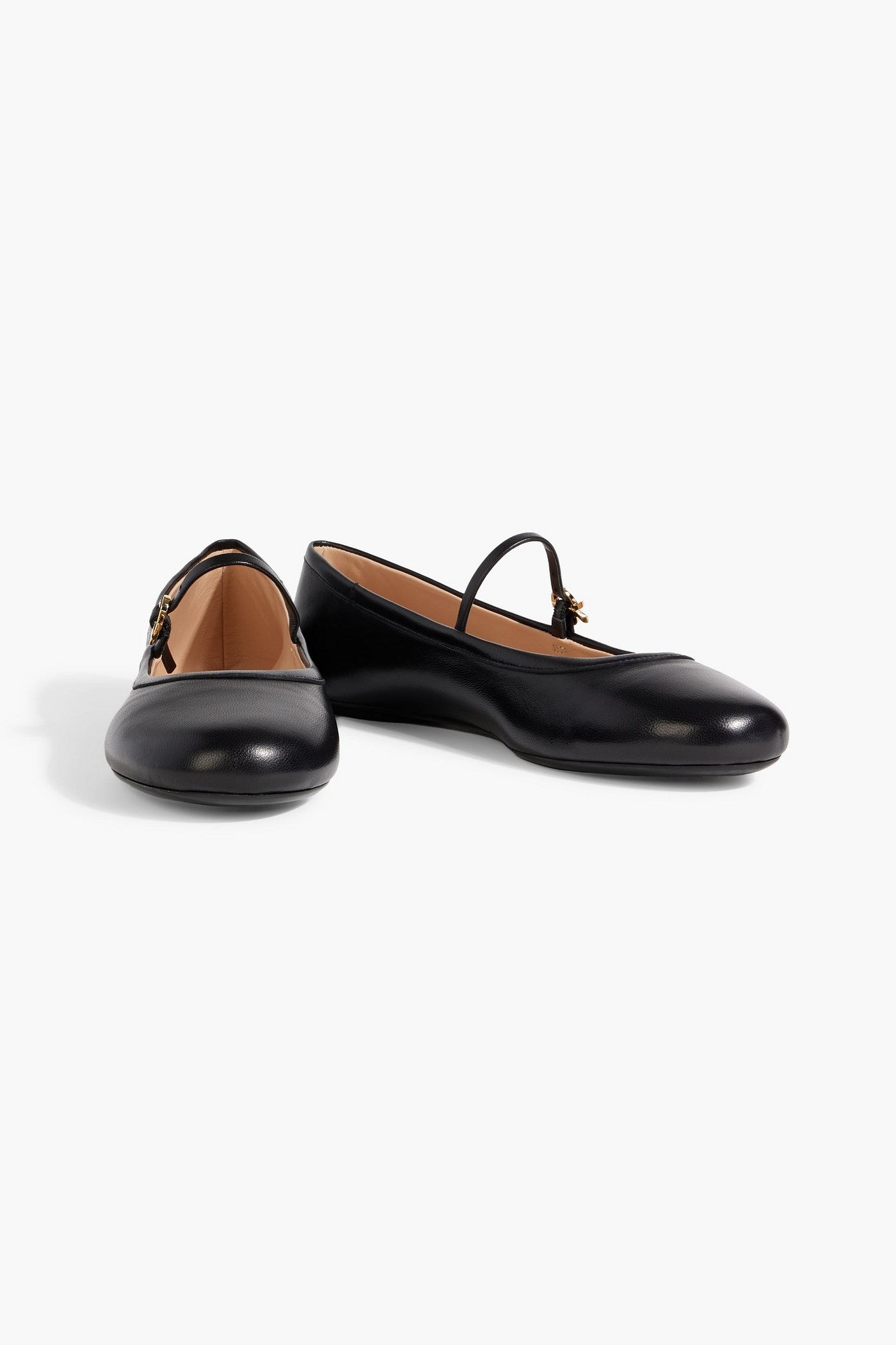 Gianvito Rossi Carla Leather Mary Jane Flats Black Women's