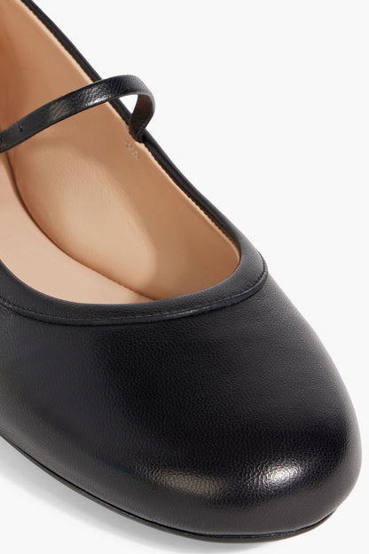 Gianvito Rossi Carla Leather Mary Jane Flats Black Women's