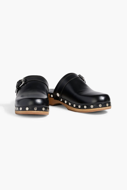 Isabel Marant Thalie Buckled Leather Clogs Black Women's