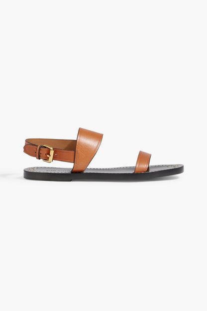 Isabel Marant Jizza Leather Slingback Sandals Tan Women's