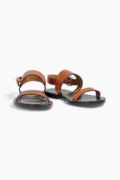 Isabel Marant Jizza Leather Slingback Sandals Tan Women's