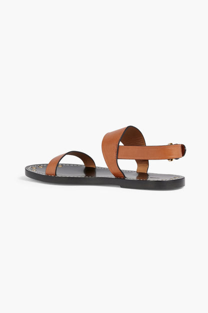 Isabel Marant Jizza Leather Slingback Sandals Tan Women's