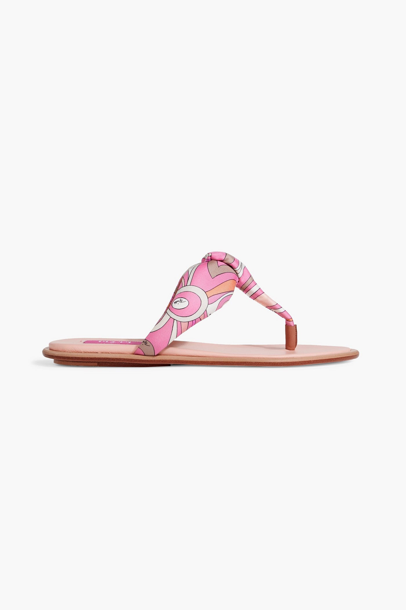 Pucci Printed Padded Twill Sandals Pink Women's