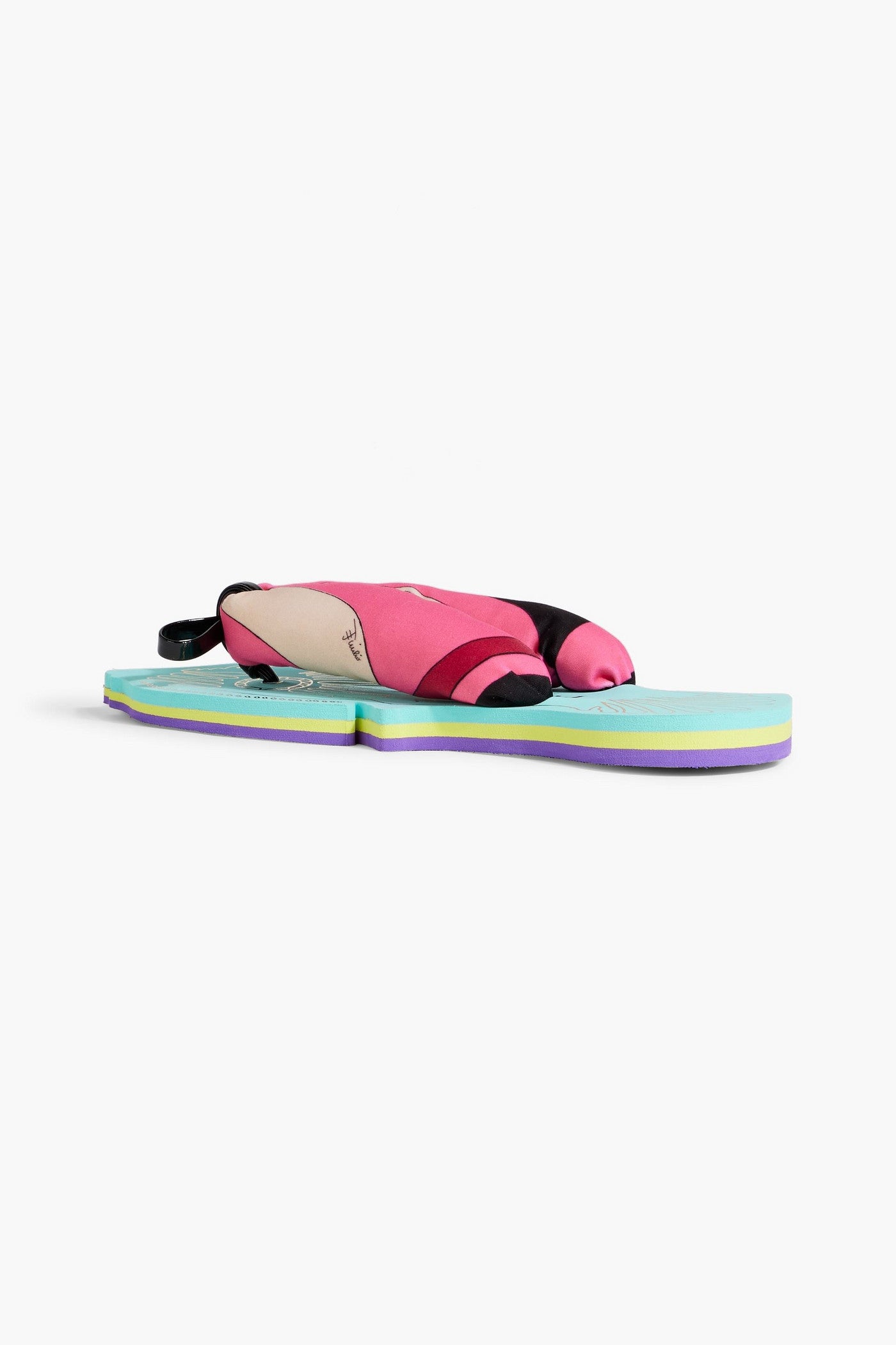 Pucci Bow-Detailed Printed Twill Flip Flops Bubblegum Women's