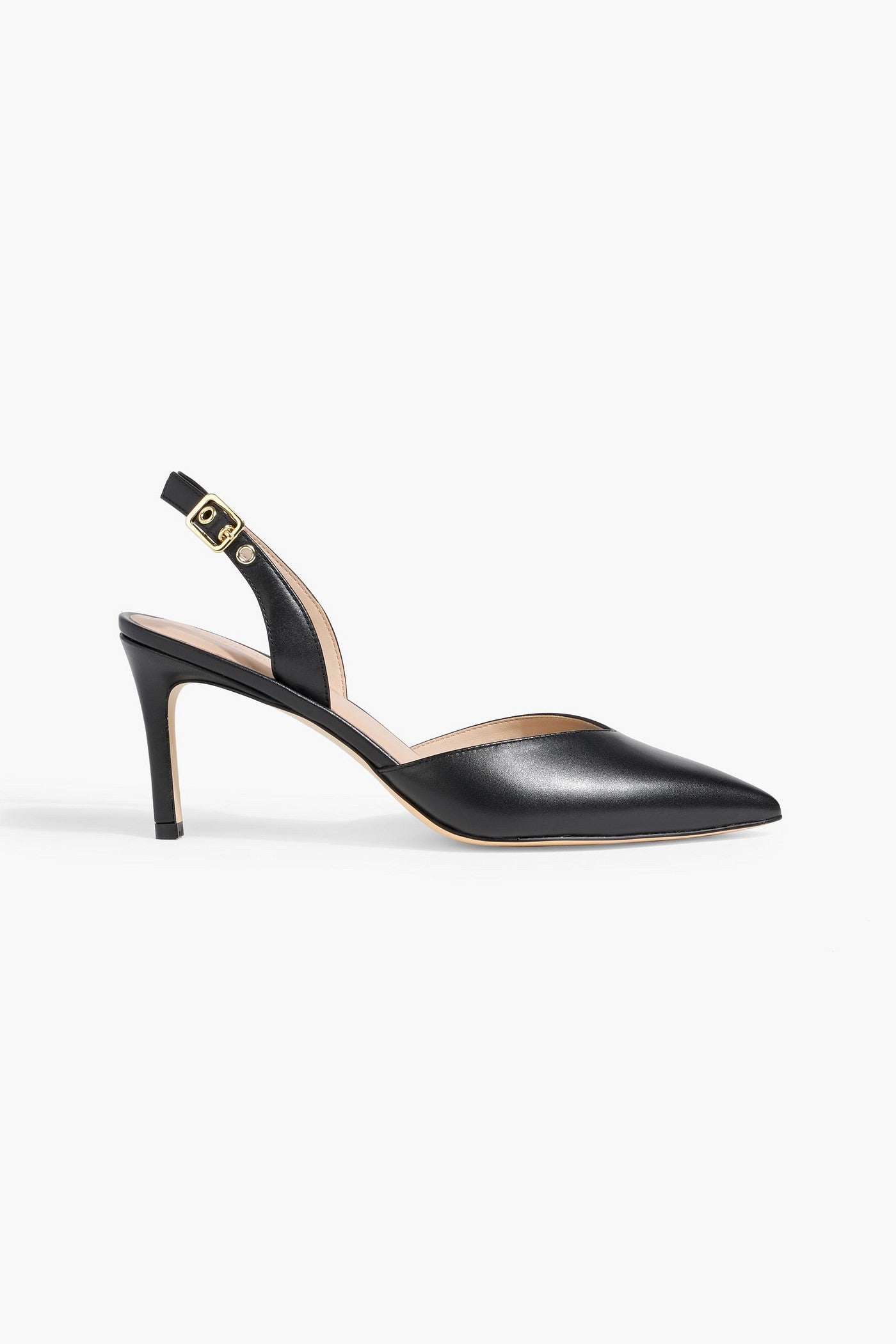 Stuart Weitzman Ryder 75 Leather Slingback Pumps Black Women's