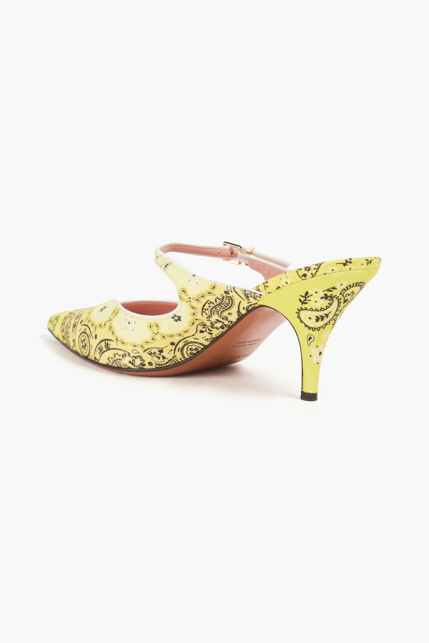 Zimmermann Paisley-Print Canvas Mules Yellow Women's